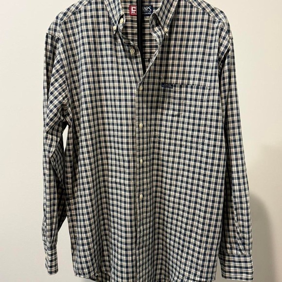 Other - Ralph Lauren Chaps white and blue plaid button up shirt